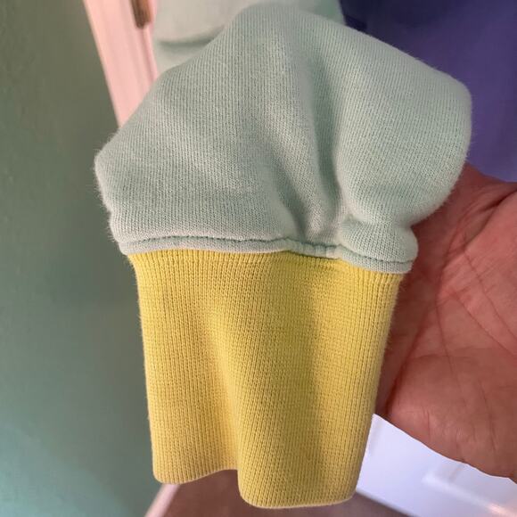 Teddy Fresh Pastel Colorblock Hoodie 100% Cotton Long Sleeve Men's Size Small - Picture 10 of 13